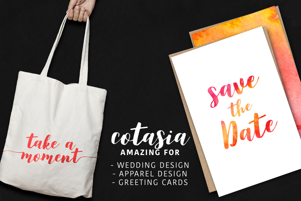 Cotasia swashes Wedding font preview 6