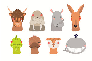 Cute animals set, an Animal Illustration by sceptical cactus