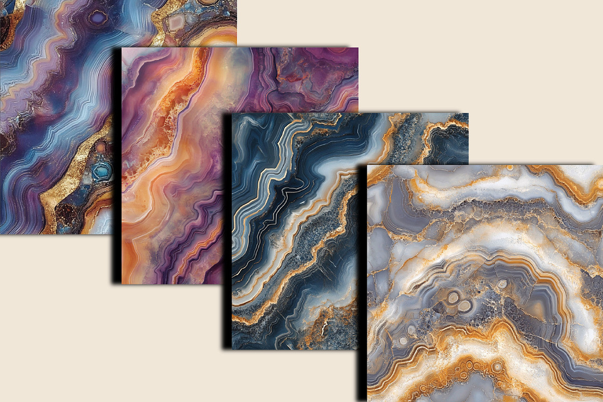 Agate Marble Digital Paper, a Pattern Graphic by SVGArt (Photo 2 of 5)