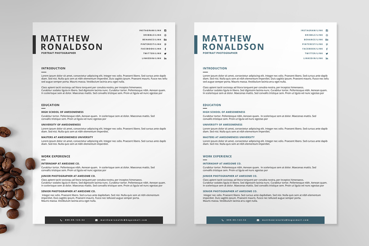 Resume/CV Template IX, a Resume Template by Print Forge (Photo 2 of 3)