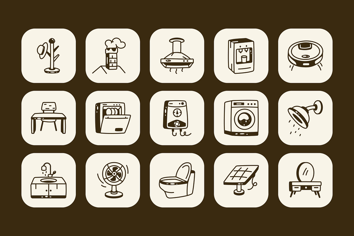 Animated House Doodle Icon Set, an Outline Icon by Vectors Market (Photo 3 of 5)
