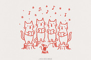 Singing Cat Choir PNG, Whimsical, an Illustration by SharpMarketplace (Thumbnail 1 of 9)