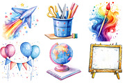 Back to School Clipart, an Illustration by Watercolor design (Thumbnail 4 of 4)