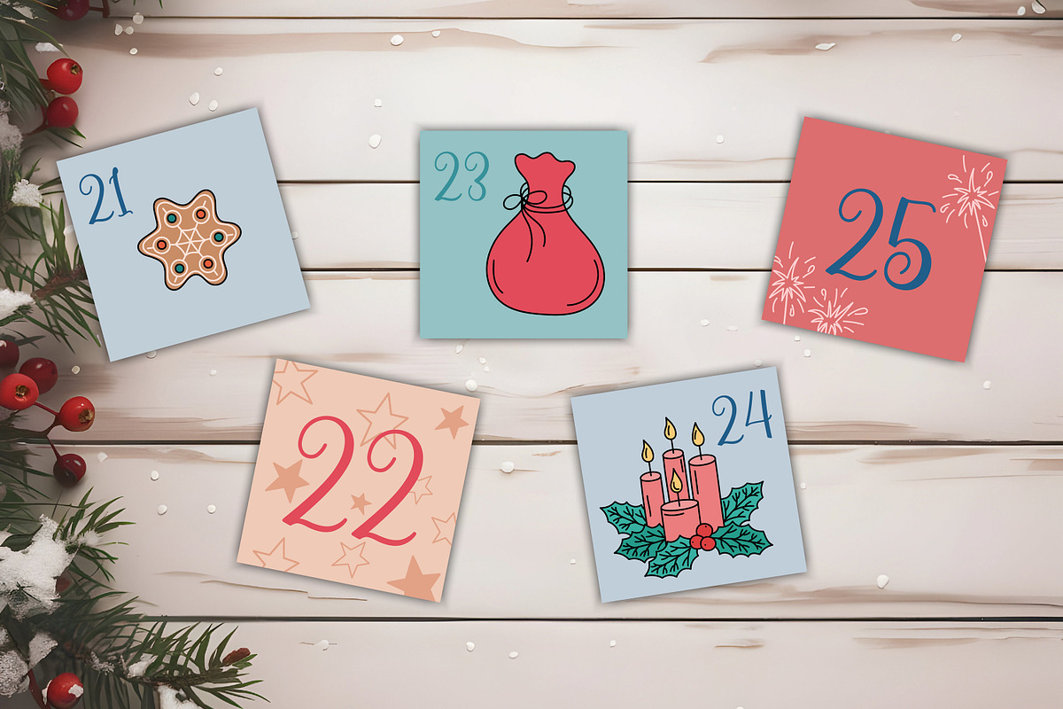 Christmas Advent Calendar 25 Cards, a Card Template by AnnaViolet_store (Photo 9 of 10)