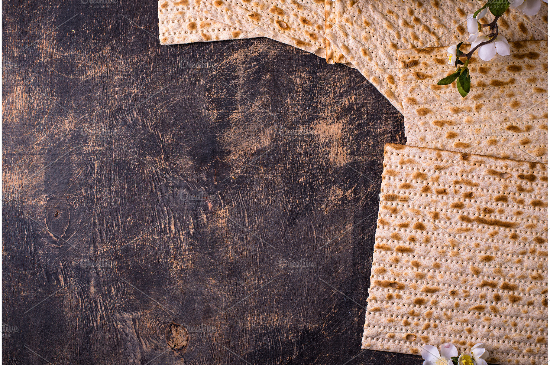 Traditional Jewish bread matzo for, a Food & Drink Photo by Yulia Furman