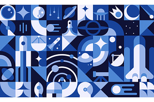 Galaxy space planets, a Technology Illustration by Buch&Bee