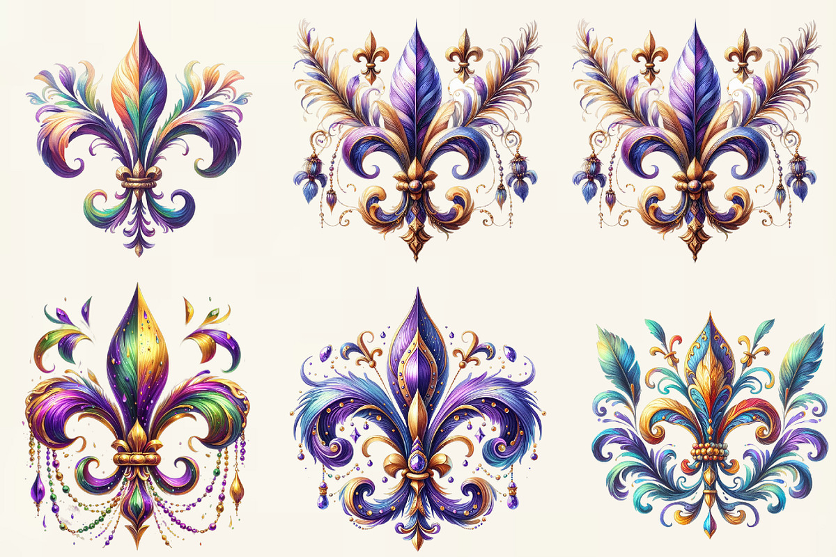 Mardi Gras Fleur De Lis, an Illustration by DreamCafeArt (Photo 2 of 6)