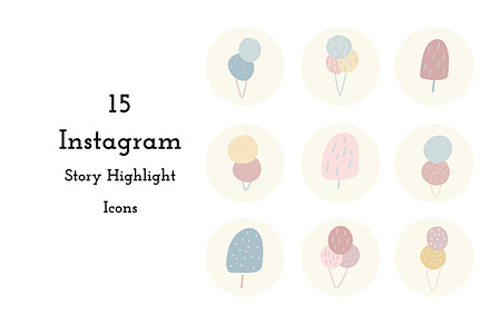 Whimsical Ice Cream Instagram Icons
