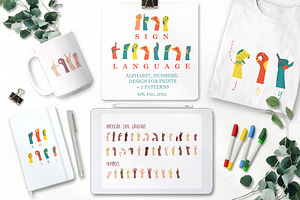 Sign Language bundle. ASL alphabet