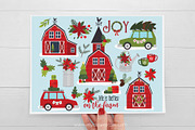 Christmas Farm House Clipart + SVG, a Seasonal Illustration by MyClipArtStore (Thumbnail 2 of 2)