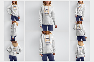 8 Mockups Woman Hoodie