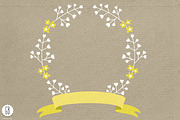 Wreaths laurels ribbons folk flowers, an Illustration by GrafikBoutique (Thumbnail 2 of 3)
