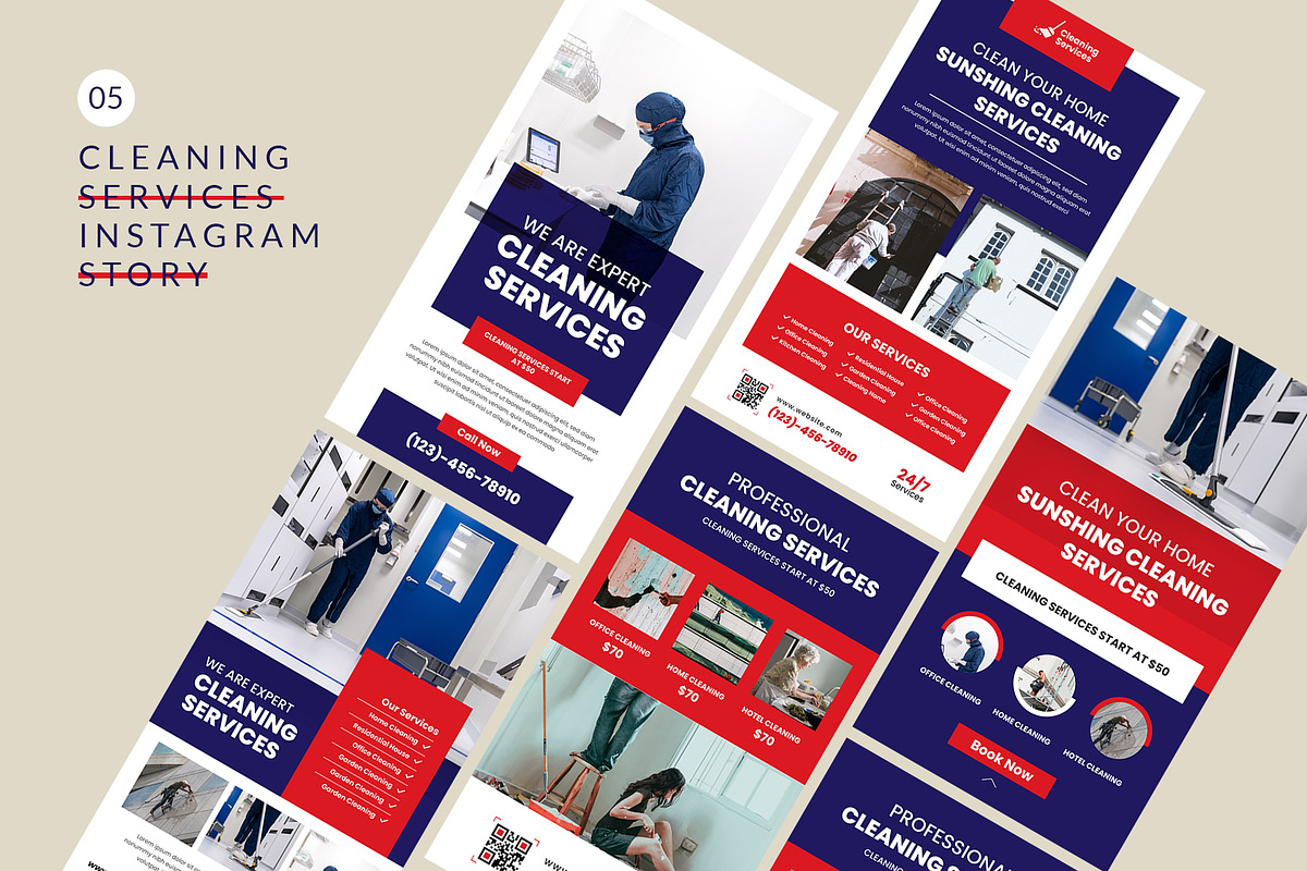 Cleaning Services Instagram Story, a Social Media Template by Pixelpick