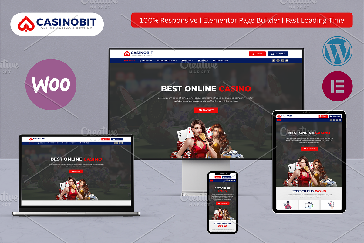 Online Casino & Betting Template, a WordPress Template by HasnainDEV (Photo 1 of 6)