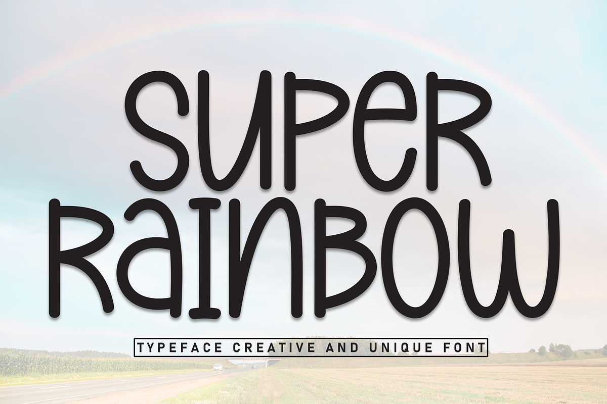 Super Rainbow | Script Font, a Script Font by Scratchones | Creative Market