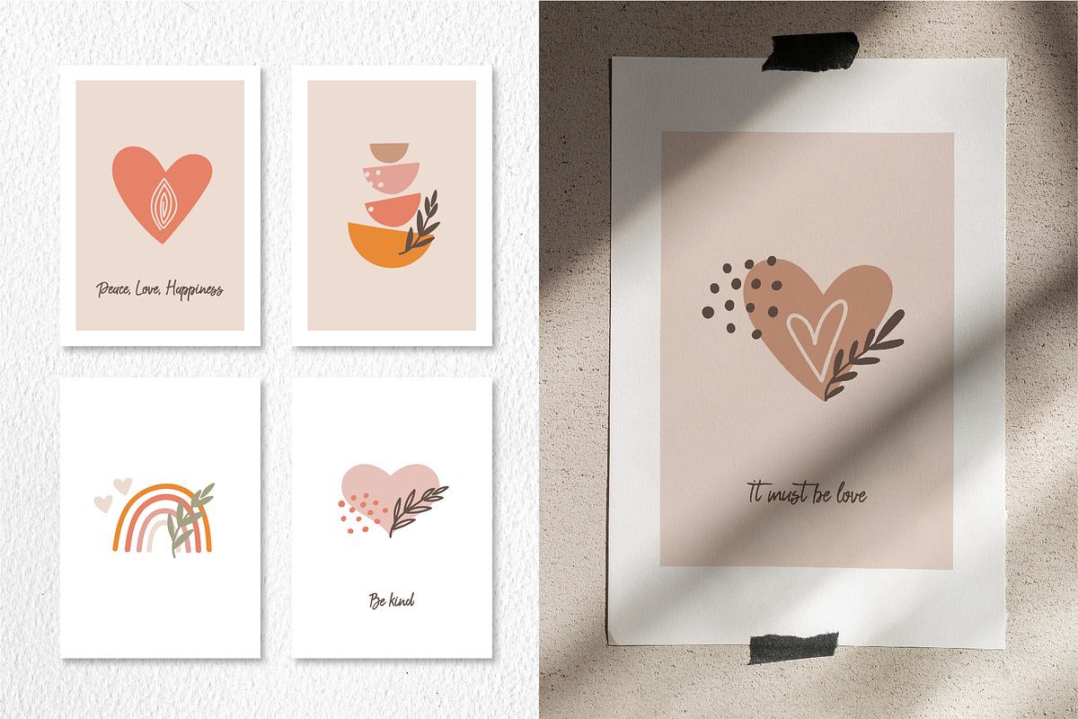 Boho Hearts and Shapes Collection, a Decorative Illustration by DearLetters (Photo 6 of 10)