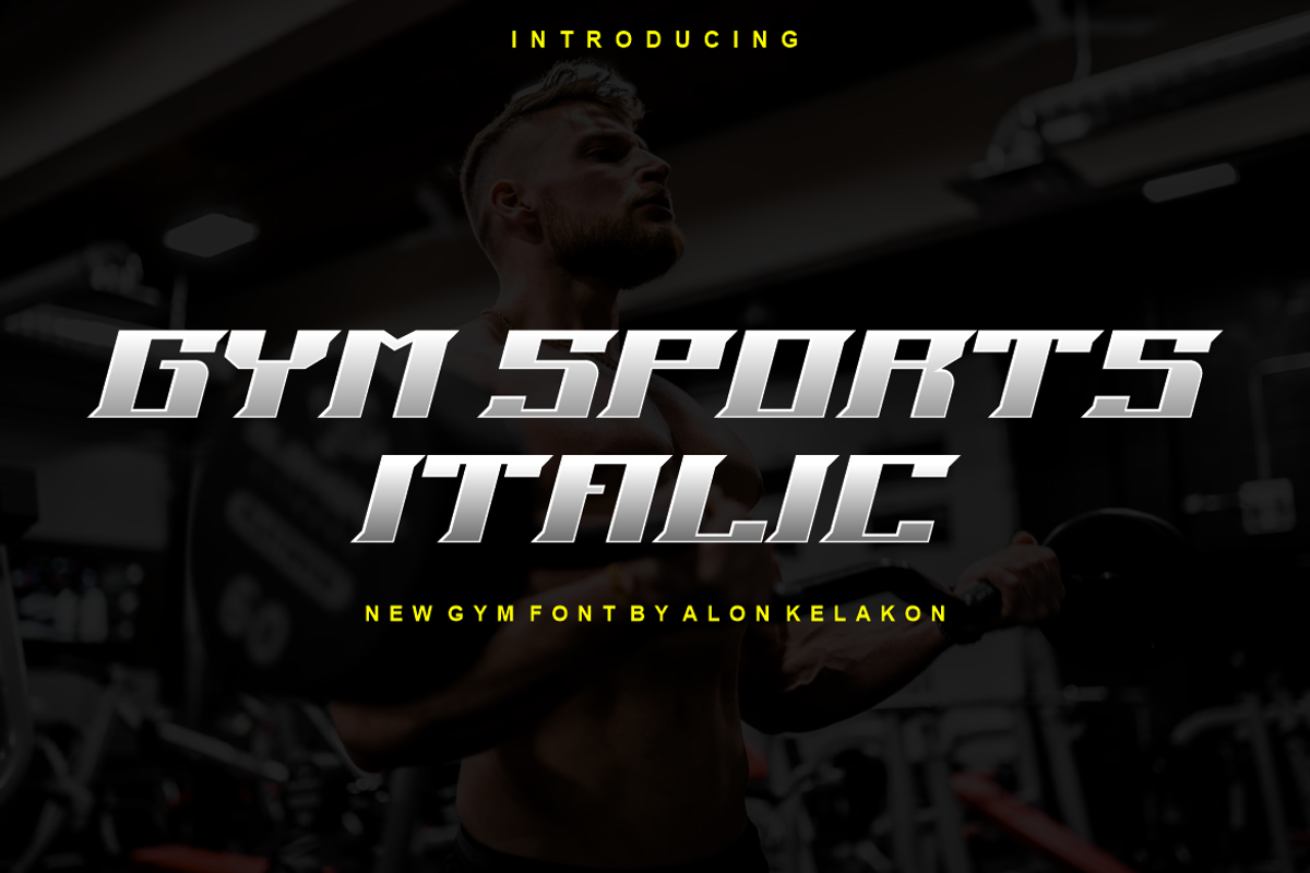 Gym Sports Italic Font, a Serif Font by alon kelakon (Photo 1 of 5)
