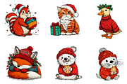 Christmas Animals Sublimation, an Illustration by CreationArt (Thumbnail 4 of 5)