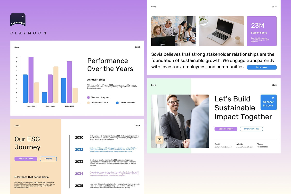 ESG Corporate Report Pitch Deck, a Presentation Template by Claymoon Lab (Photo 7 of 7)