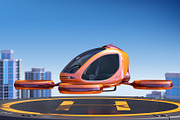 Electric Passenger Drone, a Technology Illustration by iLexx (Thumbnail 7 of 7)