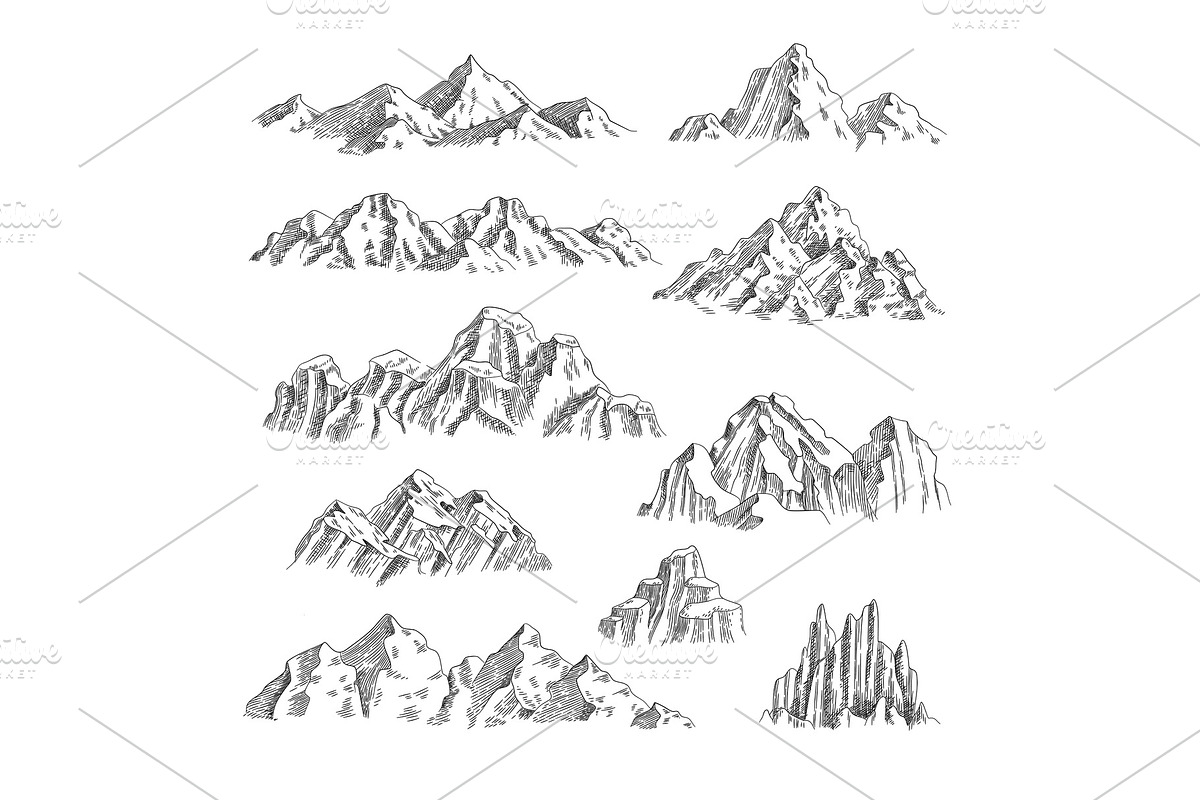 Mountains sketch. Outdoor wild, a Background Graphic by Onyx