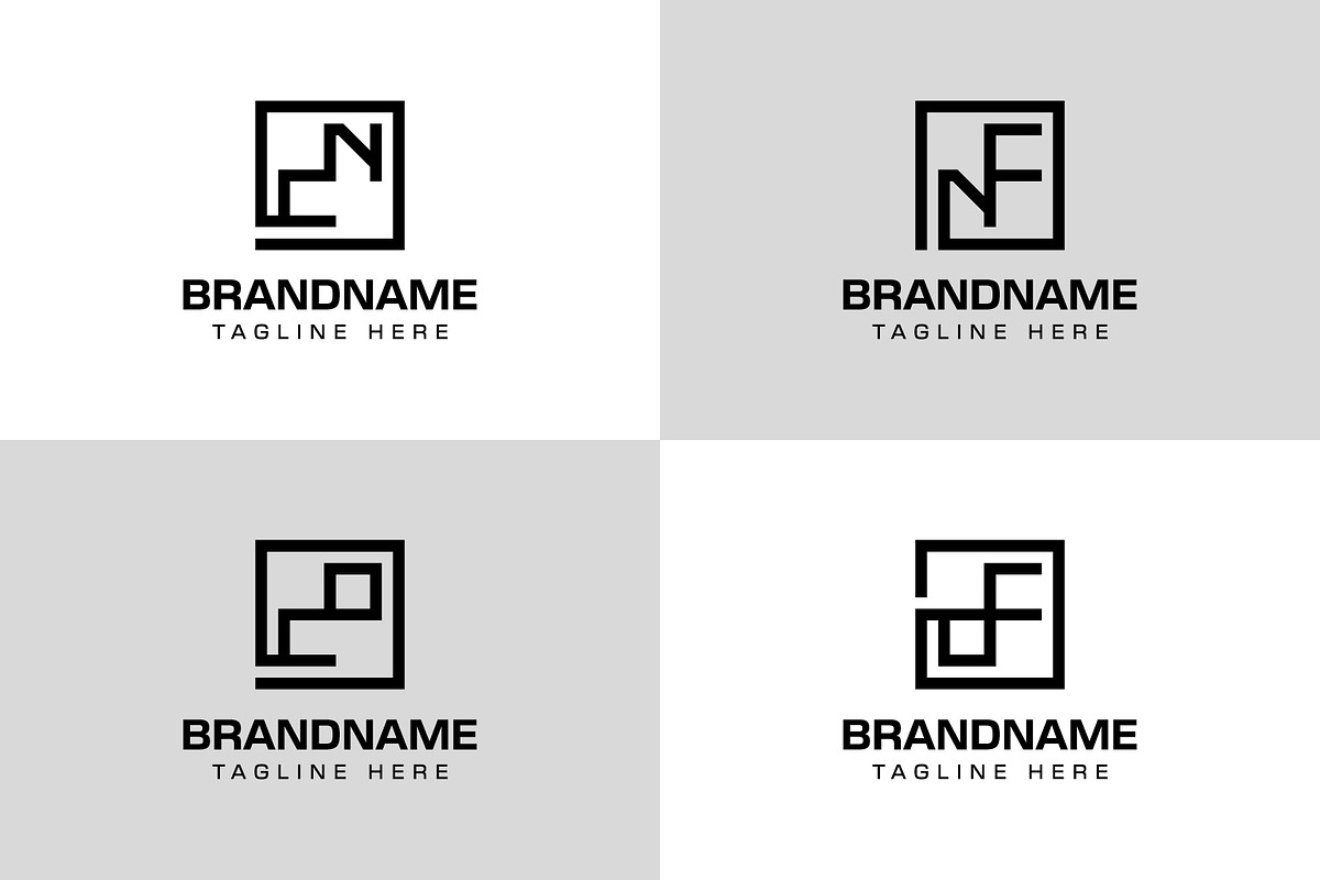 Letters CN NC CO NO Monogram Logo, a Branding & Logo Template by Pray Art Design Studio