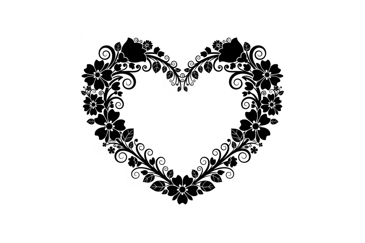 Floral Heart Frame Silhouette Pack, an Illustration by Artivon (Photo 41 of 49)