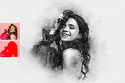 Portrait Pencil Sketch Action, an Action Add-On by MRI STUDIO (Thumbnail 7 of 9)