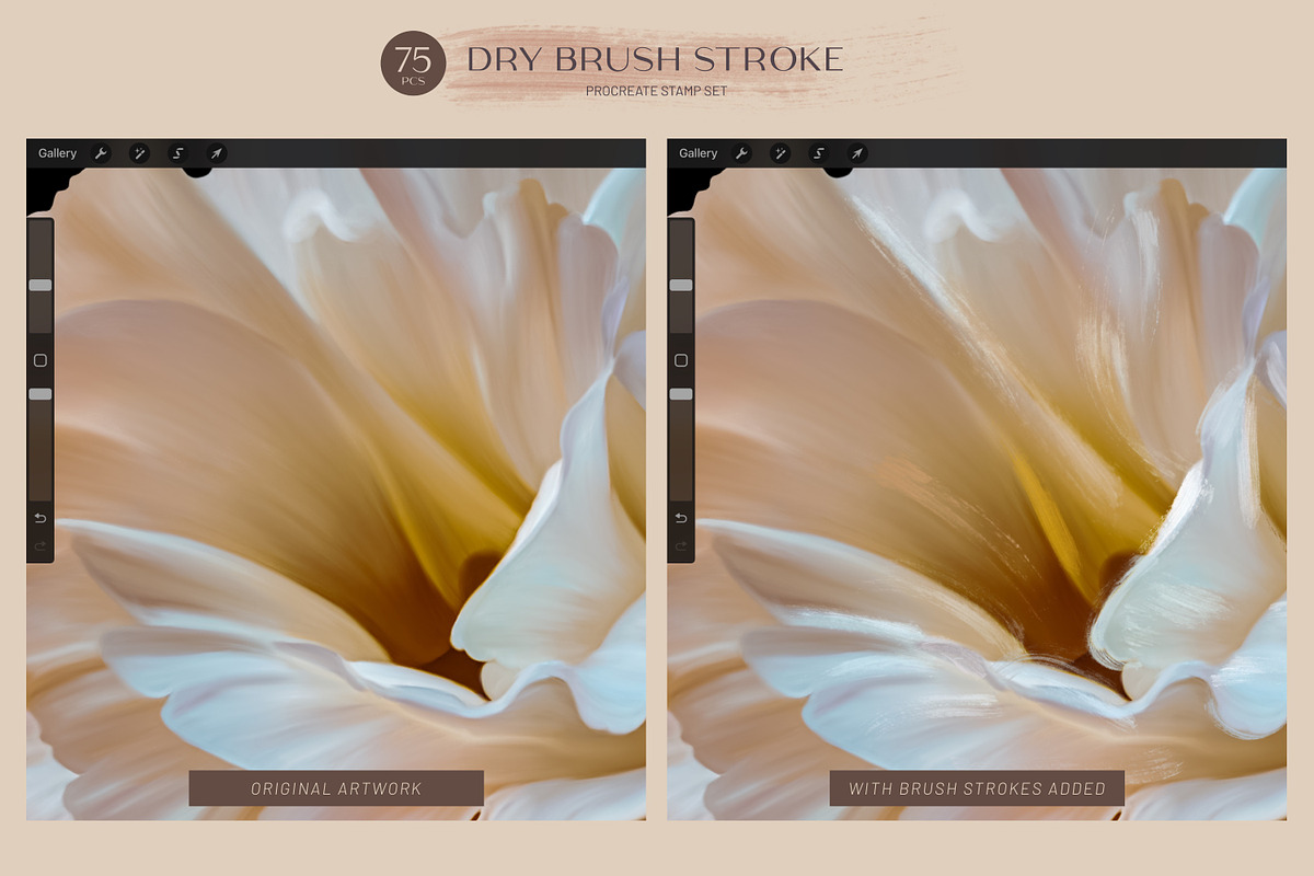 Dry Brush Stroke Procreate Brush Set, a Brush Add-On by Eclectic Anthology
