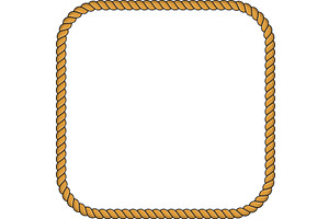 Square rope frame isolated on white