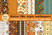 Retro 70s style wallpapers, a Decorative Illustration by Decor Lines (Thumbnail 1 of 9)