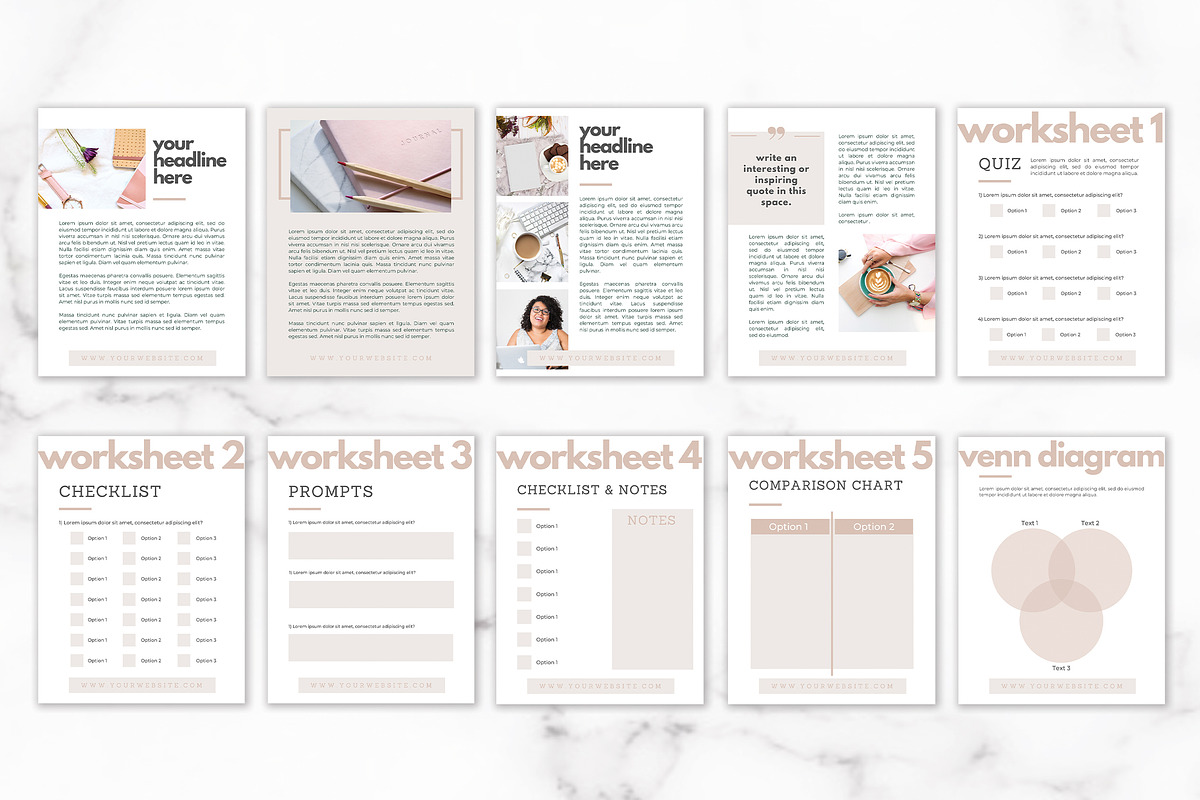 Workbook Template for Canva | Blush, a Magazine Template by Thirty One Palms Studio (Photo 3 of 10)