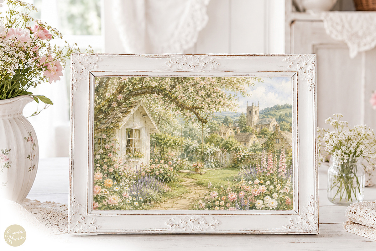 English Cottage Garden in Watercolor, a Decorative Illustration by Euonia Meraki (Photo 18 of 20)