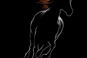 Minimalist line art silhouette of, an Animal Photo by MistyDay