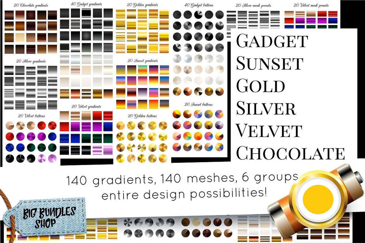 140 gradients and more, a Gradient Add-On by Big Bundles Shop (Photo 1 of 6)