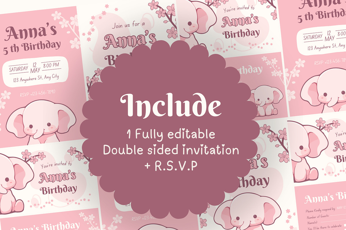 Birthday Party Canva Invitation, a Design Template by TemplateCastleStore (Photo 3 of 6)