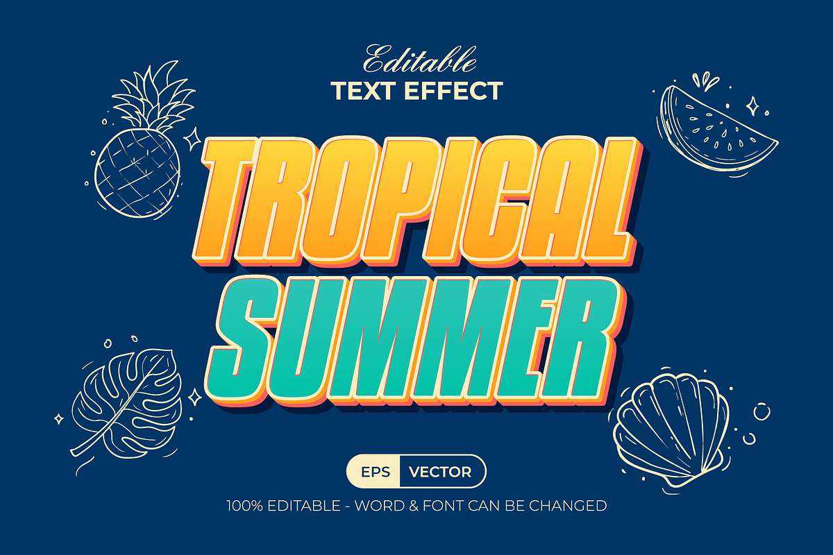 3D Text Effect Summer Theme, a Layer Style Add-On by Mockmenot (Photo 1 of 2)