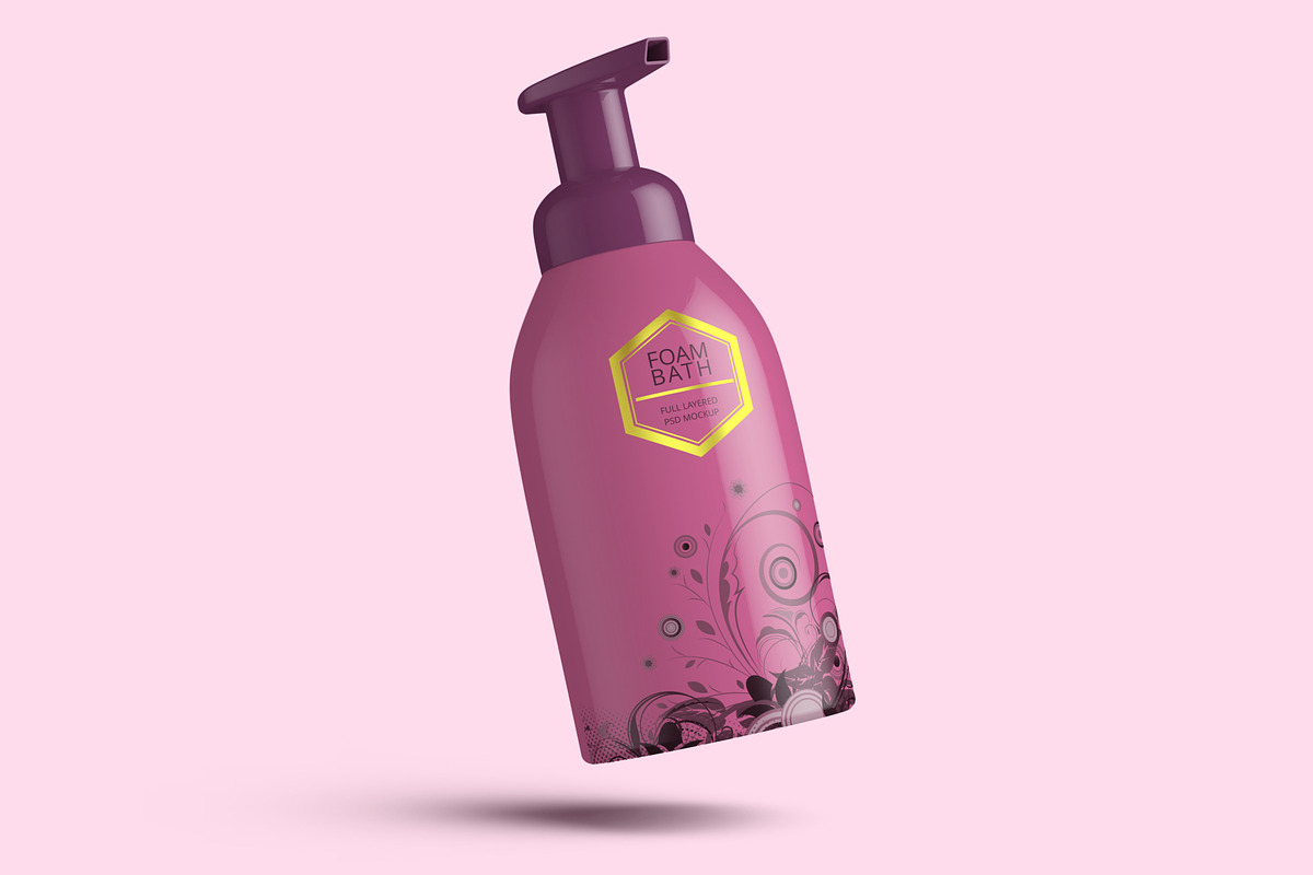 Foaming Soap Dispenser Bottle Mockup, a Cups & Container Mockup by Digitalphaser (Photo 4 of 7)