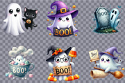 Watercolor Cute Boo Halloween Clipar, an Illustration by SVGArt (Thumbnail 7 of 8)