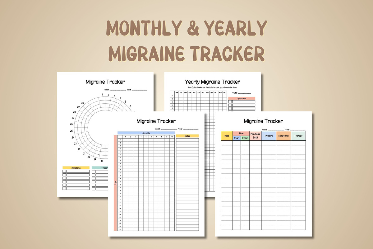 Migraine Journal & Tracker - Canva, a Print Template by Adalin Shop (Photo 3 of 9)