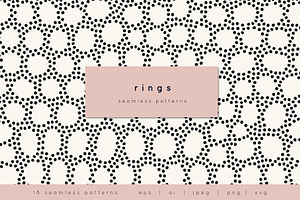 Rings. Seamless Pattern Set