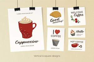 Cafe Coffee Vector Illustrations