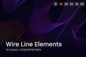 Wire Lines Pack 50 Vectors + More