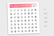 Wedding Line Icons Set, an Outline Icon by Voysla's Shop (Thumbnail 4 of 4)