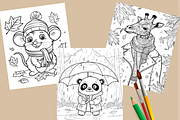 Autumn Animals Coloring Pages, an Illustration by Design Home (Thumbnail 6 of 7)