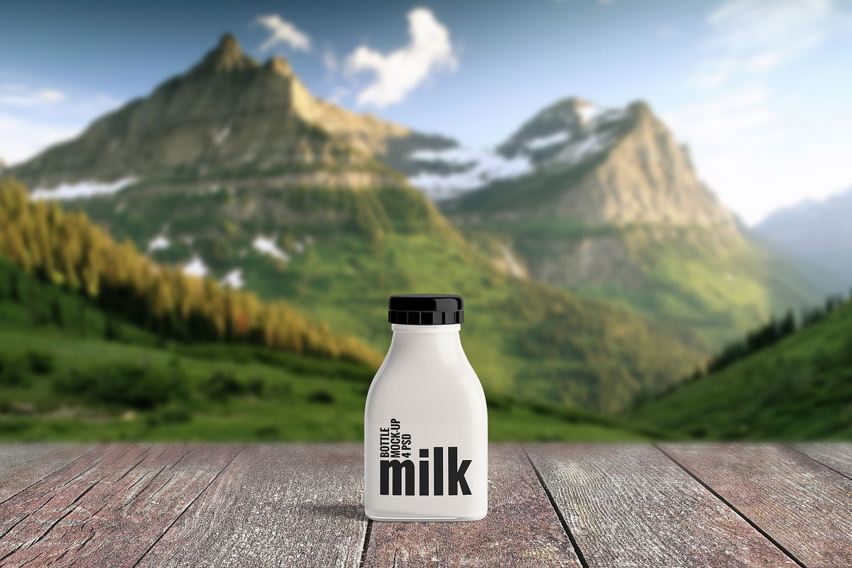 Milk Bottle Mock-Up 2 (Small), a Packaging Mockup by AY Mock-Ups (Photo 11 of 11)