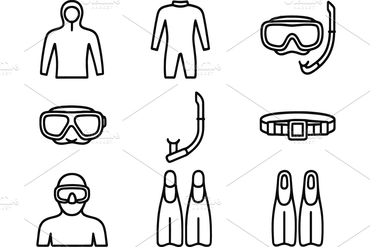 Vector illustration of diving gear, an Illustration by ZinetroN
