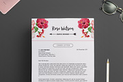 Watercolor Elegant Flower Resume G, a Resume Template by Showy68 Template (Thumbnail 4 of 5)
