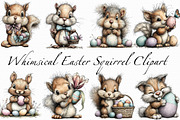 Whimsical Easter Squirrel Clipart, an Illustration by Libby Wishes (Thumbnail 2 of 6)