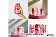 Soda Can Mockup Set, a Packaging Mockup by Mego-studio (Thumbnail 2 of 11)